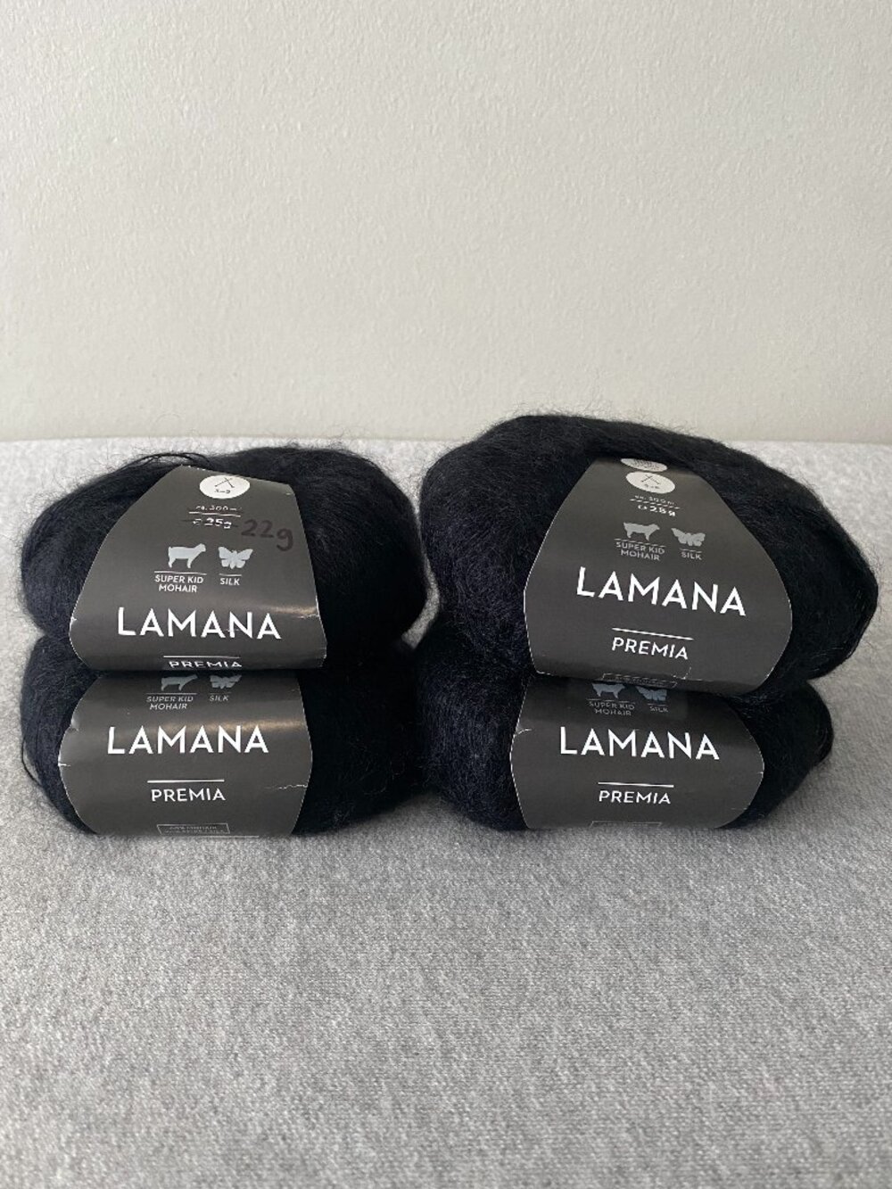 NWT Lamana Premia Mohair Silk Colour 01 Black Lot of 4